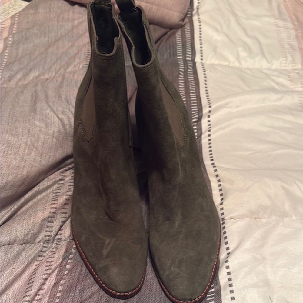 Stylish Olive Green Ankle Boots